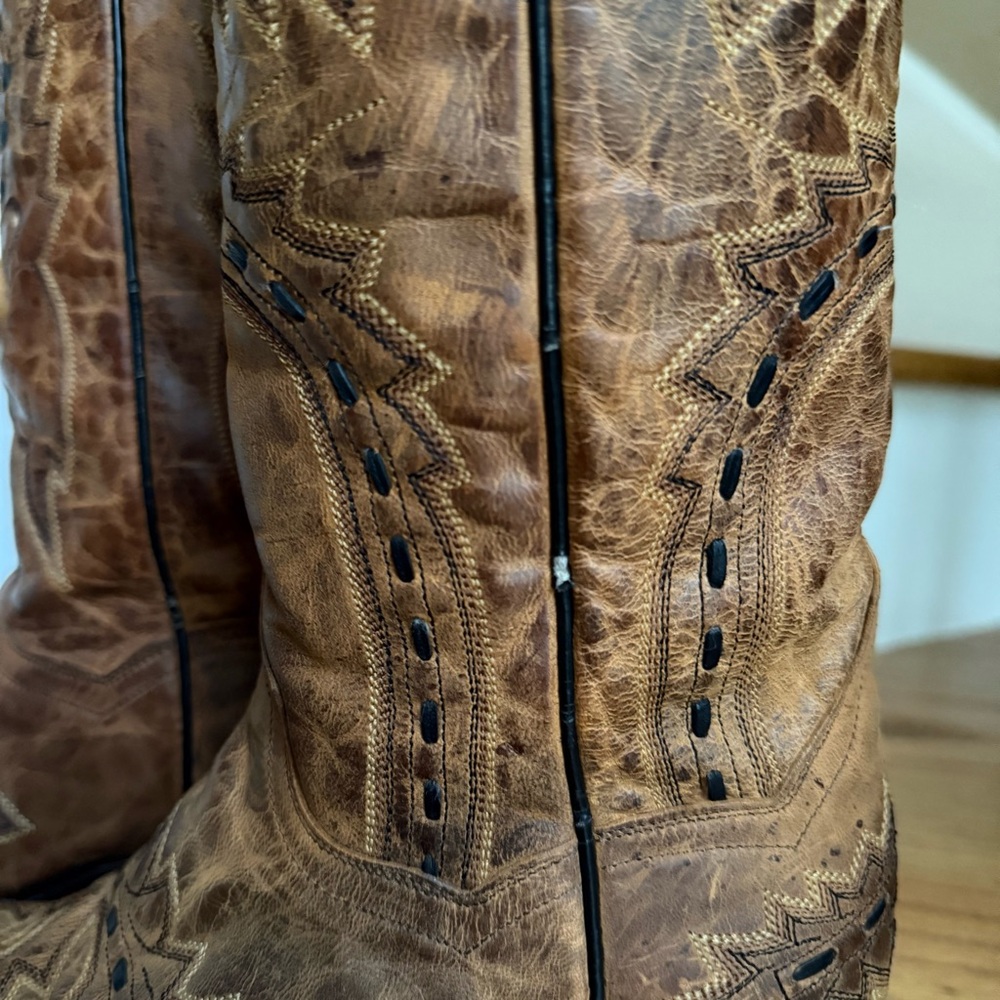 Dan Post Brown 6½ M Leather Made In Mexico Cowboy Western Festival Rodeo Boots - Picture 7 of 14